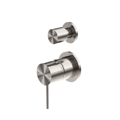 Nero Mecca Shower Mixer With Diverter Sperate Back Plate Brushed Nickel