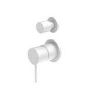 Nero Mecca Shower Mixer With Diverter Sperate Back Plate Matte White