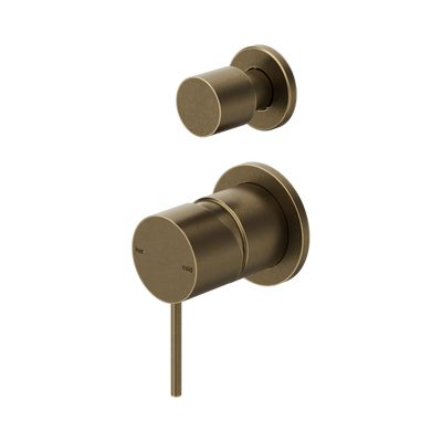 Nero Mecca Shower Mixer With Diverter Separate Back Plate Tumbled Antique Brass