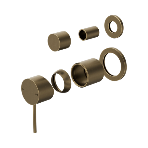 Nero Mecca Shower Mixer With Diverter Separate Back Plate Trim Kit Only Tumbled Antique Brass