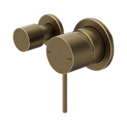 Nero Mecca Shower Mixer With Horizontal 2 Way Diverter Tumbled Antique Brass