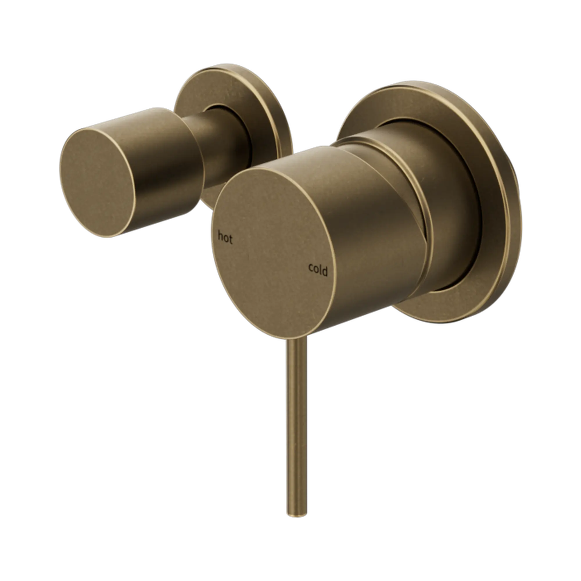 Nero Mecca Shower Mixer With Horizontal 2 Way Diverter Tumbled Antique Brass
