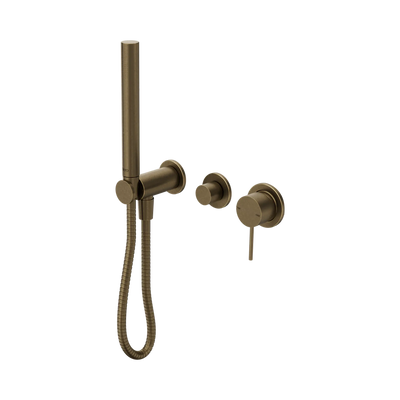 Nero Mecca Shower Mixer Diverter System Separate Back Plate II Tumbled Antique Brass