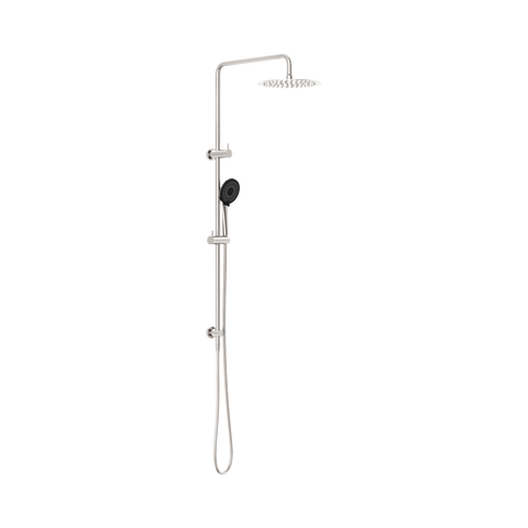 Nero Round Project Twin Shower Brushed Nickel