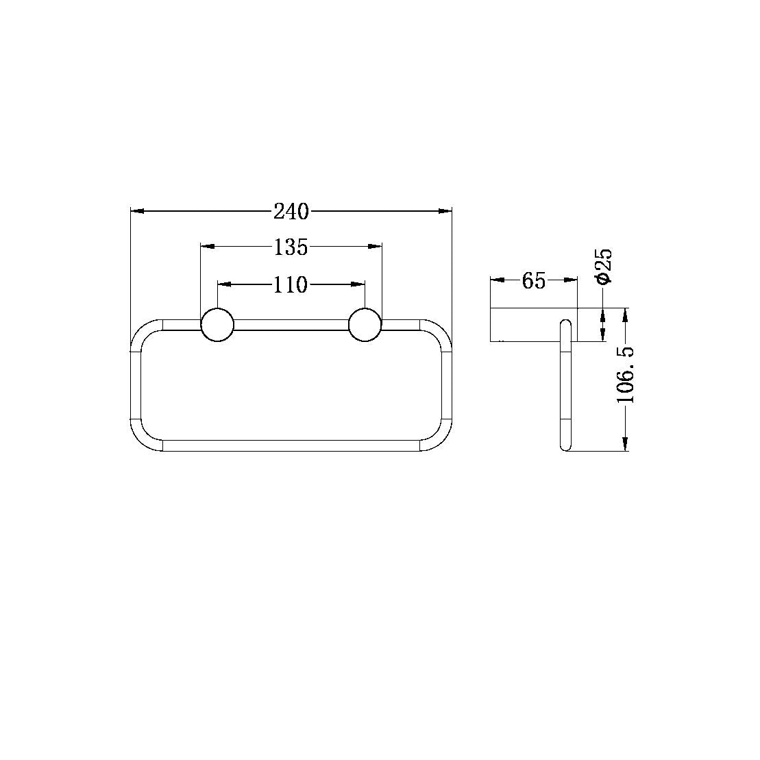 Nero Mecca Towel Ring Chrome