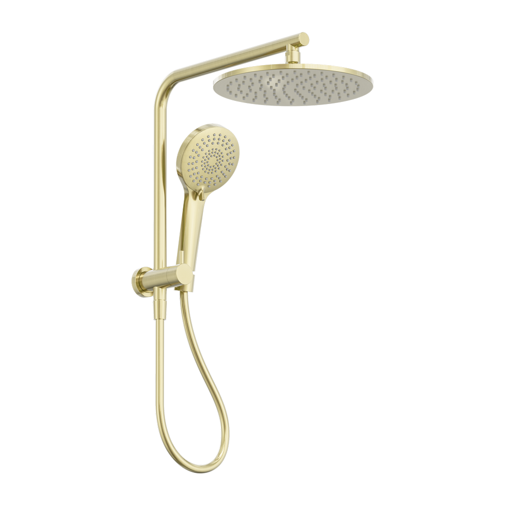 Nero Mecca 2 in 1 Twin Shower Brushed Gold