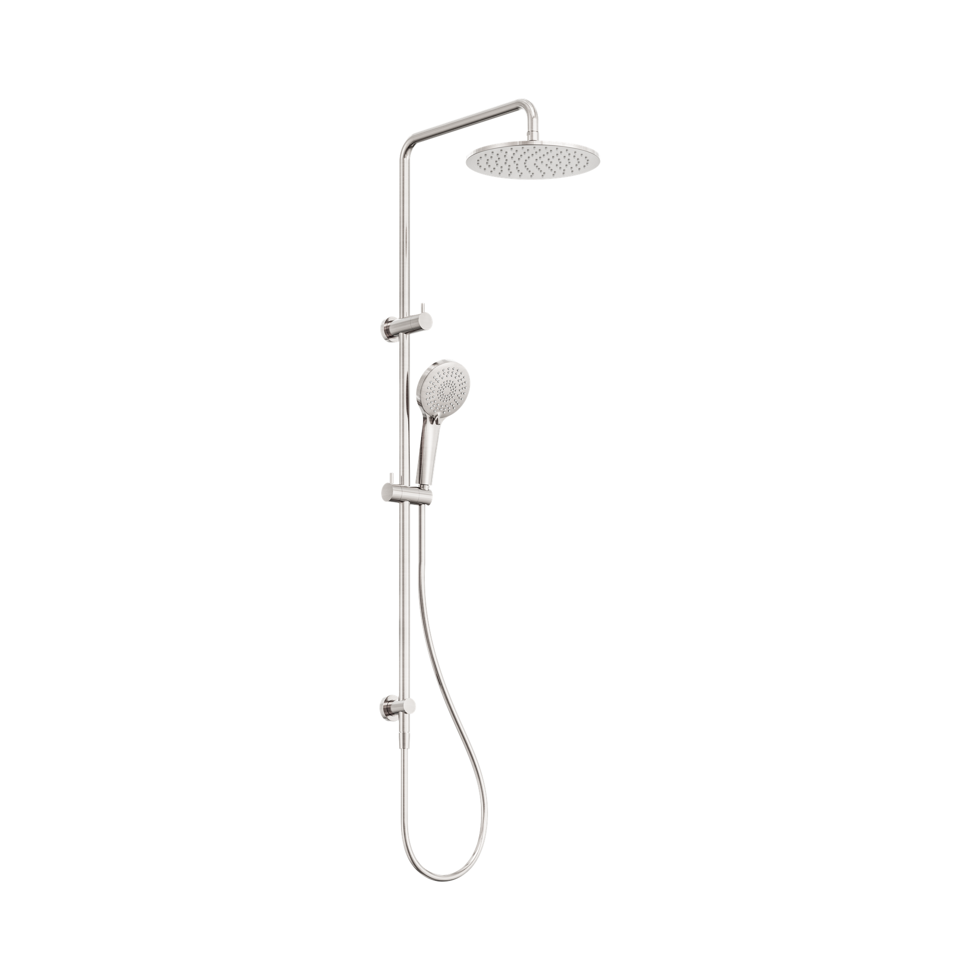 Nero Round Twin Shower Brushed Nickel