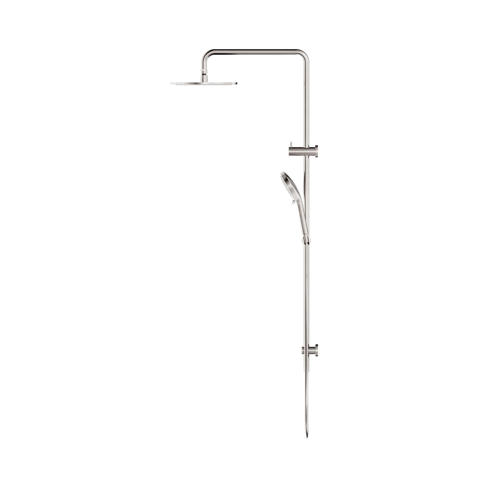 Nero Round Twin Shower Brushed Nickel
