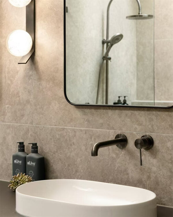 Nero Opal Wall Basin/Bath Mixer Seperate Back Plate - Graphite