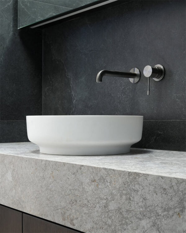 Nero Opal Wall Basin/Bath Mixer Seperate Back Plate - Graphite