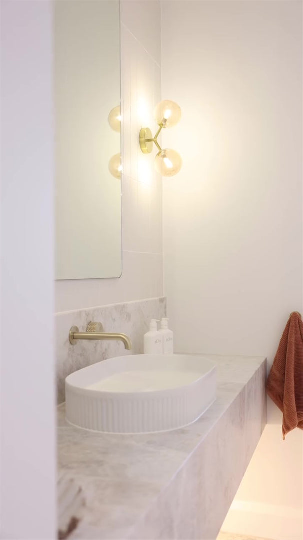 Nero Opal Progressive Wall Basin Set Brushed Gold 120/160/185/230/260mm