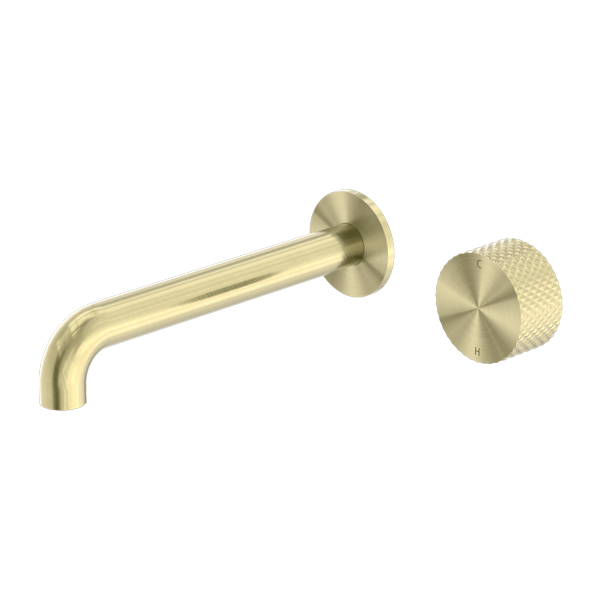 Nero Opal Progressive Wall Basin Set Brushed Gold 120/160/185/230/260mm