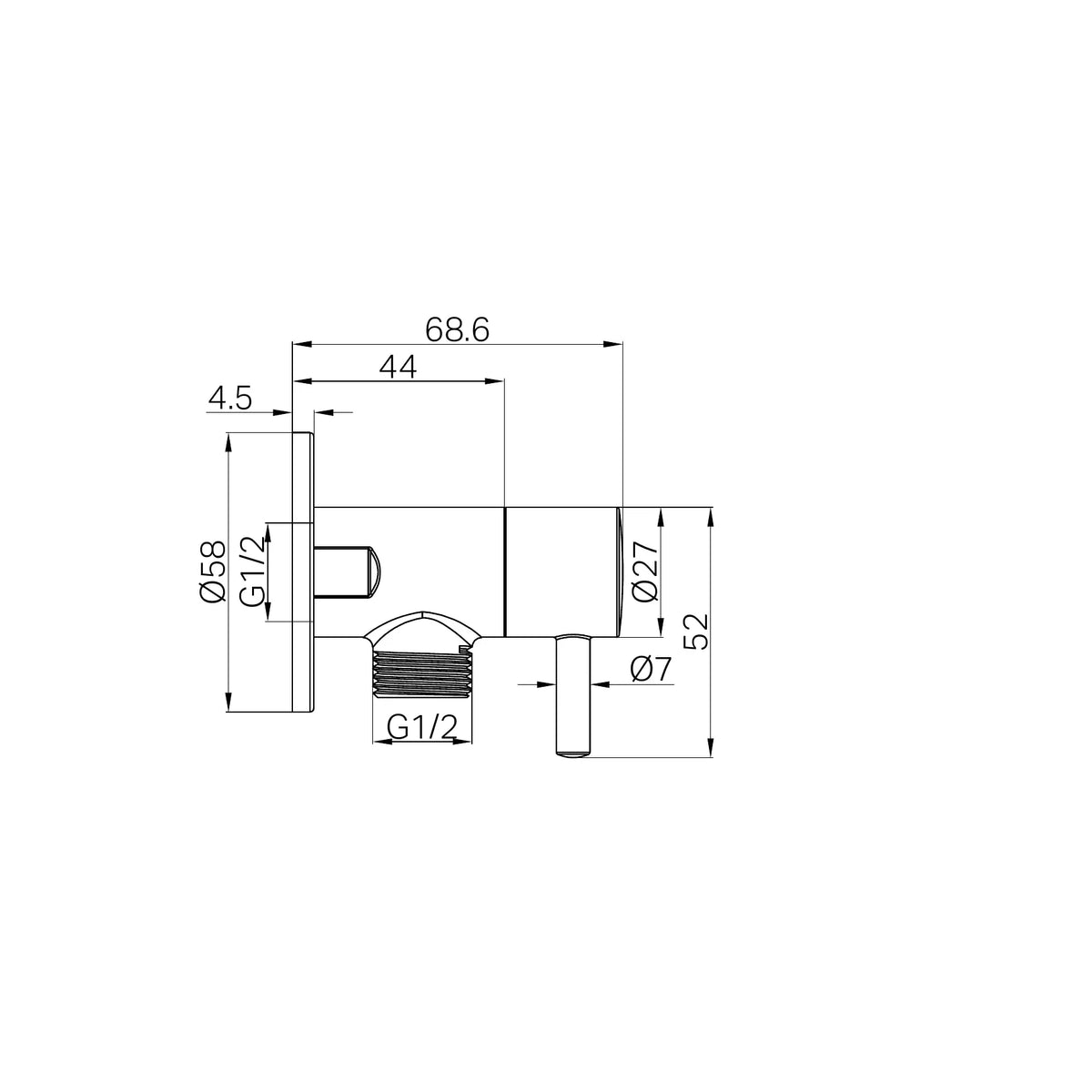 Nero Mini Cistern Stop dimensions