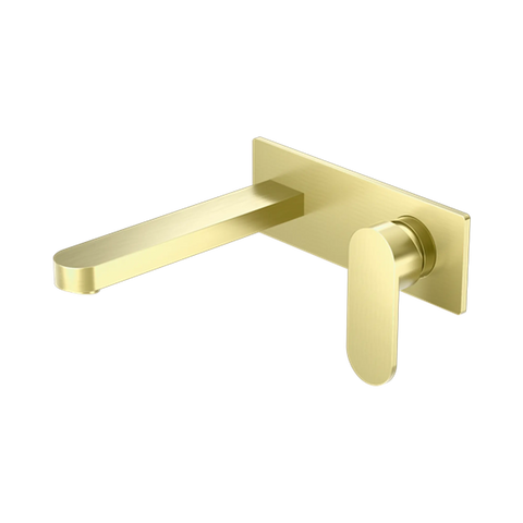 Nero Ecco Wall Basin/Bath Mixer - Brushed Gold