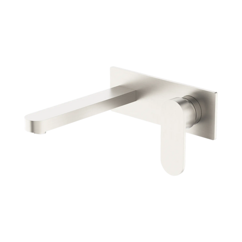 Nero Ecco Wall Basin/Bath Mixer - Brushed Nickel