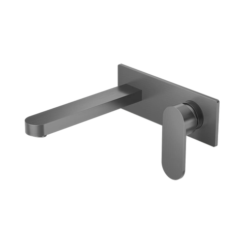 Nero Ecco Wall Basin/Bath Mixer - Gun Metal