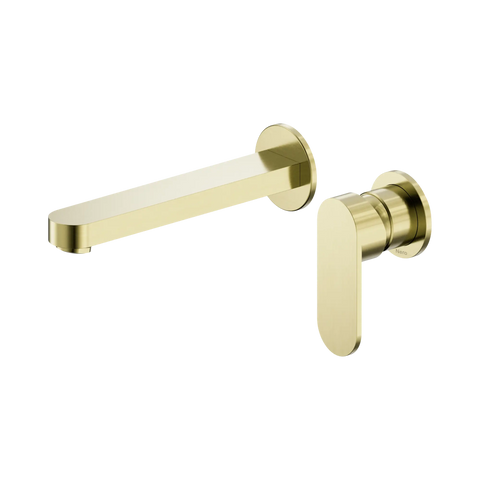 Nero Ecco Wall Basin/Bath Mixer Separate Back Plate 60mm - Brushed Gold