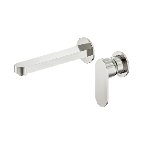 Nero Ecco Wall Basin/Bath Mixer Separate Back Plate 60mm - Brushed Nickel