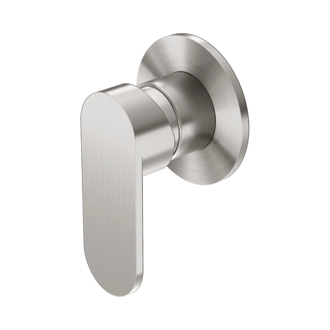 Nero Ecco Shower Mixer 80mm Round Plate - Brushed Nickel