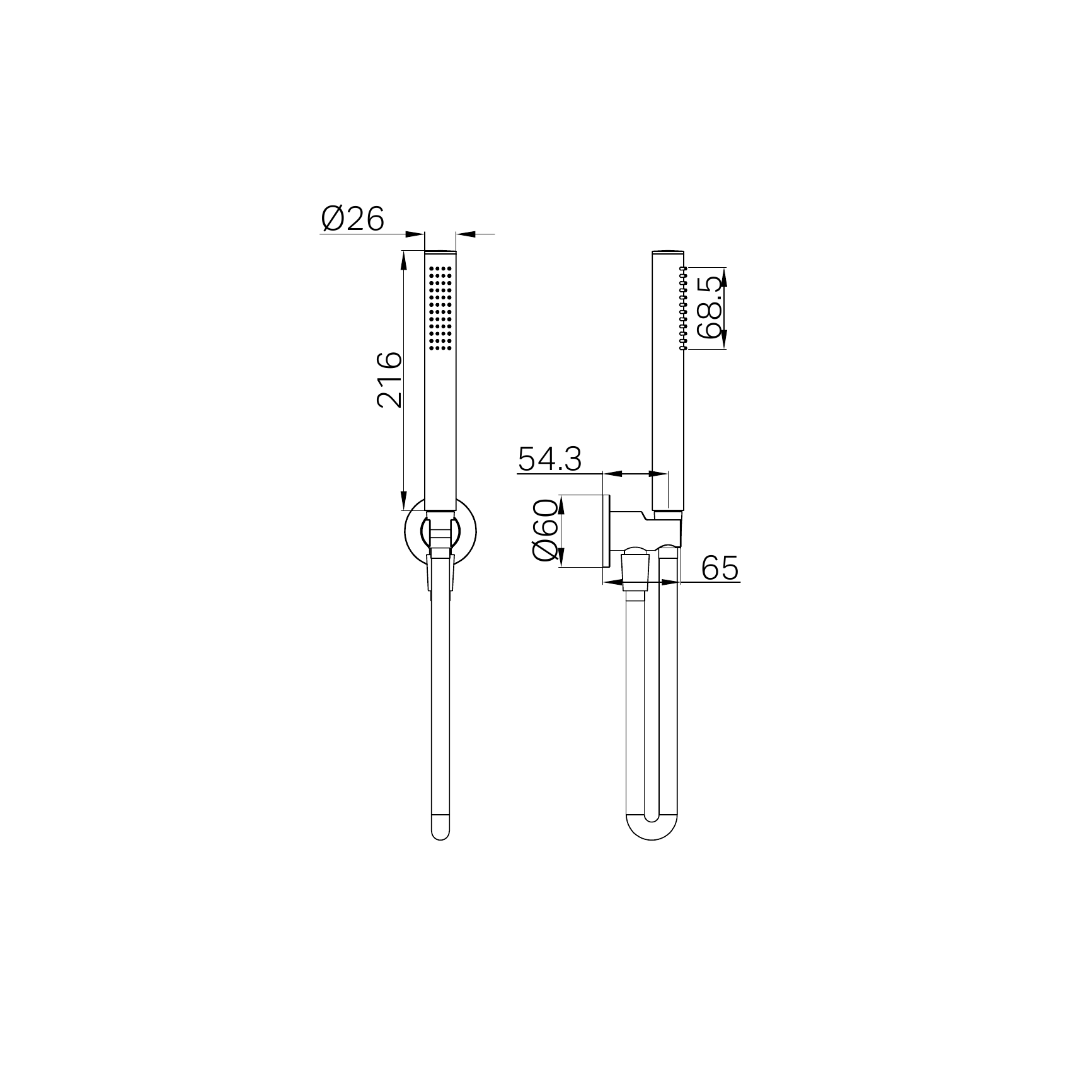 Nero Mecca Slim Shower On Bracket Gun Metal