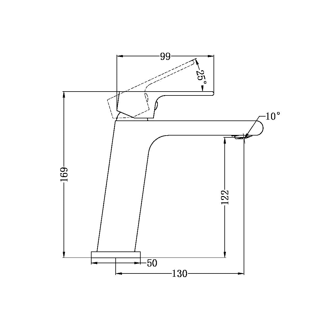 Nero Bianca Basin mixer - Draw Plan