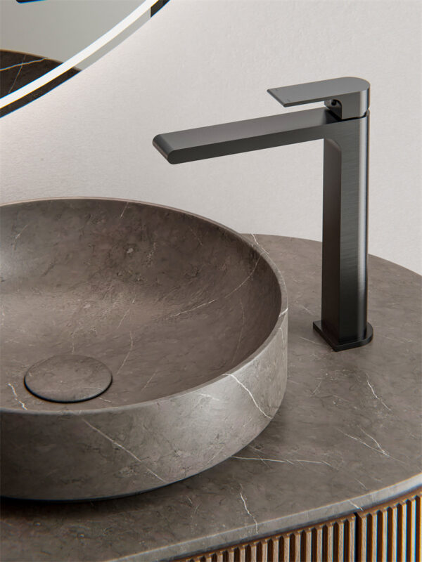 Nero Bianca Tall Basin Mixer - Gunmetal