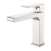 Nero Bianca Basin Mixer Straight Spout Brushed Nickel