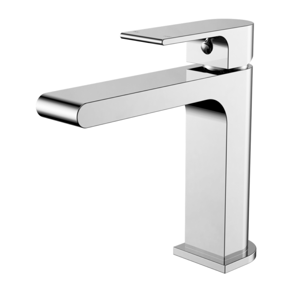 Nero Bianca Basin Mixer Straight Spout Chrome