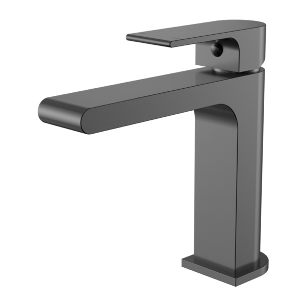 Nero Bianca Basin Mixer Straight Spout Gun Metal