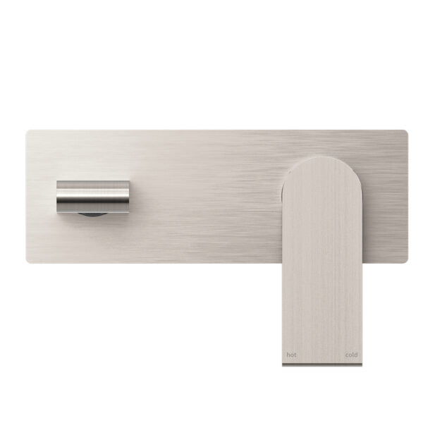 Nero Bianca Wall Basin/Bath Mixer 230mm - Brushed Nickel
