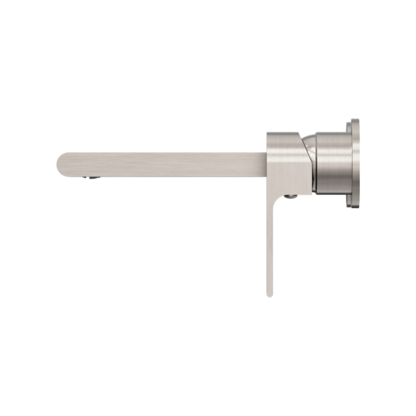 Nero Bianca Wall Basin/Bath Mixer Separate Back Plate 230 mm Brushed Nickel
