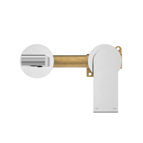 Nero Bianca Wall Basin/Bath Mixer Separate Back Plate 230 mm Chrome