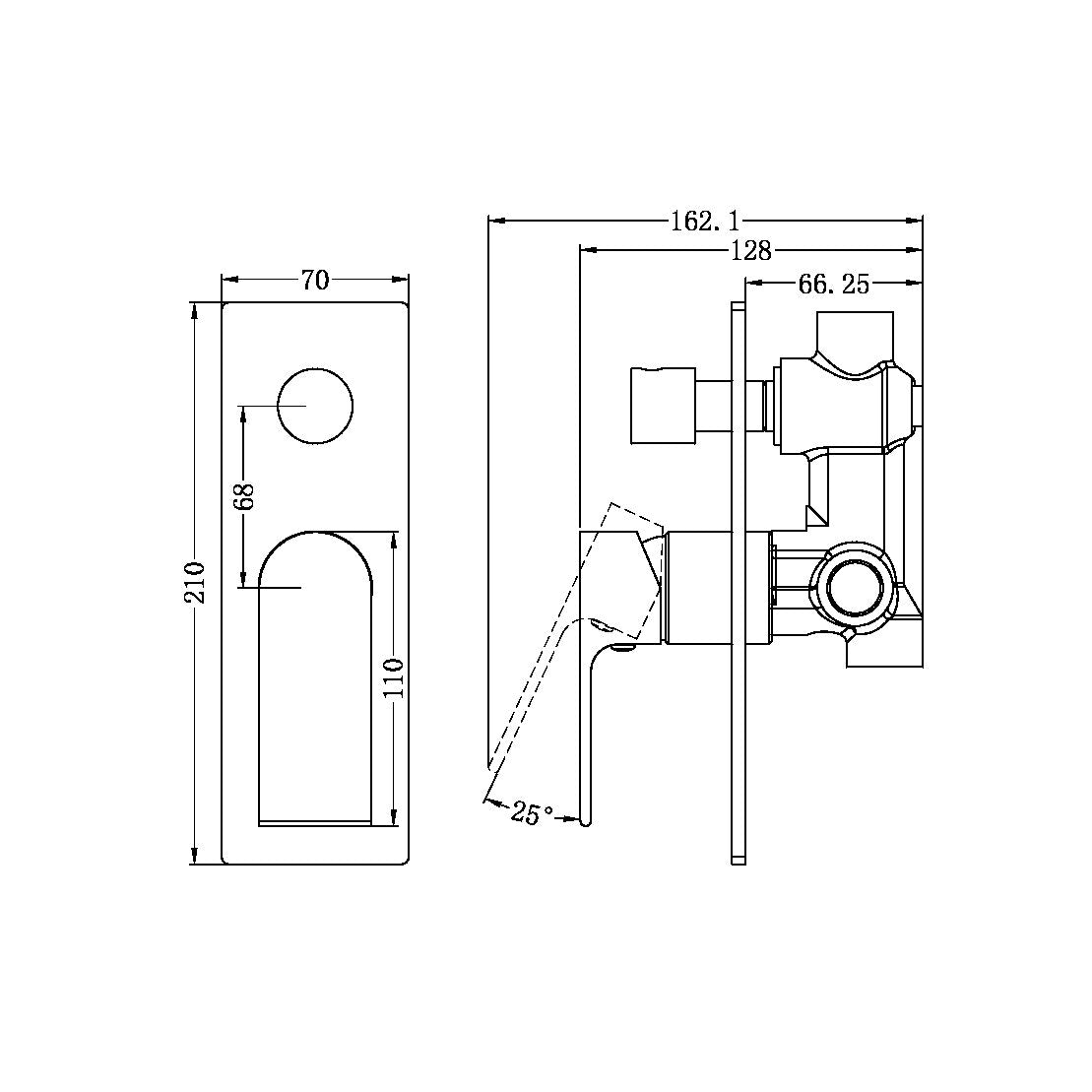 Nero Bianca Shower Mixer with Divertor - Brushed Bronze