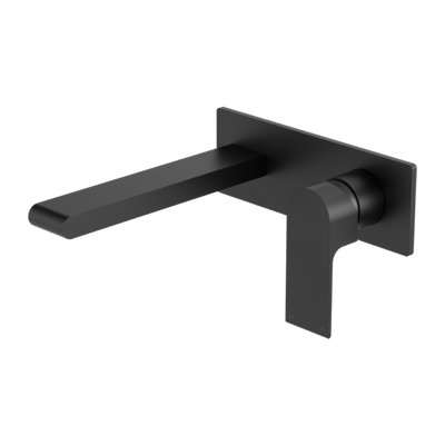 Nero Bianca Wall Basin/Bath Mixer 230mm - Matte Black