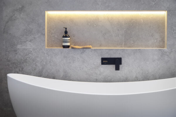 Nero Bianca Wall Basin Mixer on Back Plate - Matte Black