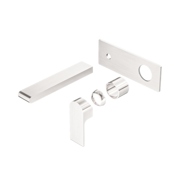 Nero Bianca Wall Basin/ Bath Mixer 187mm Trim Kits Only Brushed Nickel
