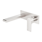 Nero Bianca Wall Basin/Bath Mixer 230mm - Brushed Nickel
