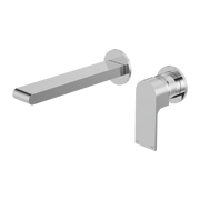 Nero Bianca Wall Basin/Bath Mixer Separate Back Plate 230 mm Chrome