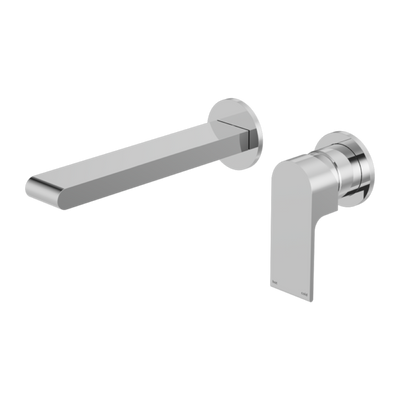 Nero Bianca Wall Basin/Bath Mixer Separate Back Plate 230 mm Chrome