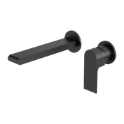 Nero Bianca Wall Basin/Bath Mixer Separate Back Plate 230 mm Matte Black