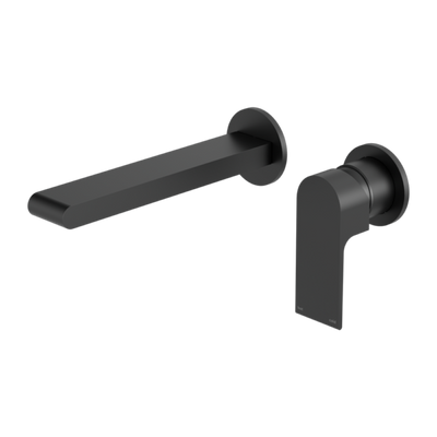 Nero Bianca Wall Basin/Bath Mixer Separate Back Plate 230 mm Matte Black