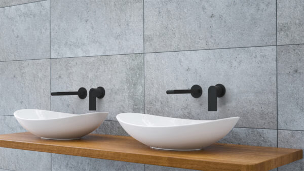 Nero Bianca Wall Basin/Bath Mixer Separate Back Plate 230 mm Matte Black