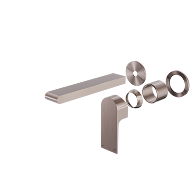 Nero Bianca Wall Basin/Bath Mixer Separate Back Plate 230 mm Trim Kits Only Brushed Bronze