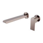 Nero Bianca Wall Basin/Bath Mixer Separate Back Plate 230 mm Brushed Bronze