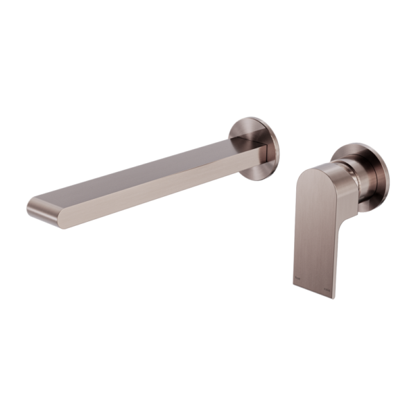 Nero Bianca Wall Basin/Bath Mixer Separate Back Plate 230 mm Brushed Bronze