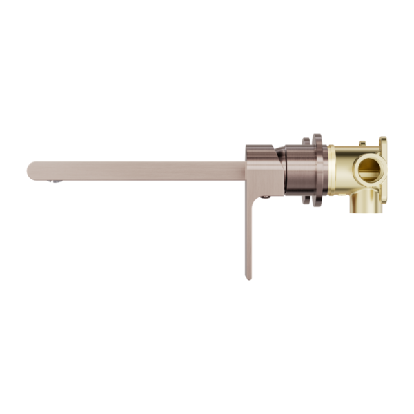 Nero Bianca Wall Basin/Bath Mixer Separate Back Plate 230 mm Brushed Bronze