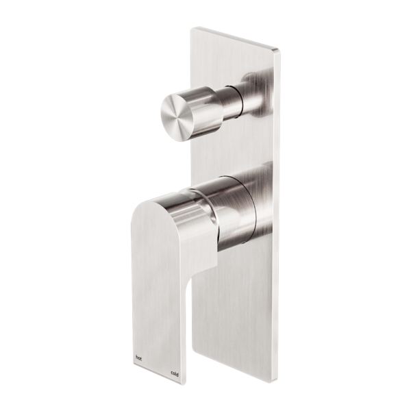 Nero Bianca Shower Mixer with Diverter - Brushed Nickel