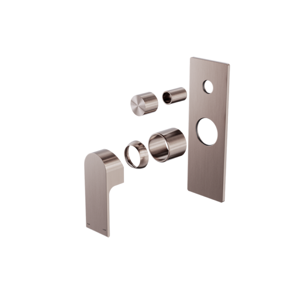 Nero Bianca Shower Mixer With Divertor Trim Kits Only - Brushed Bronze