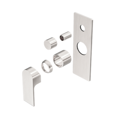 Nero Bianca Shower Mixer With Divertor Trim Kits Only - Brushed Nickel