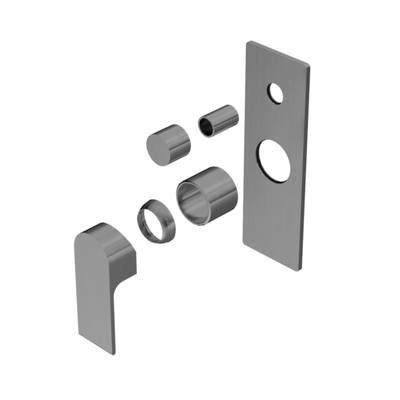 Nero Bianca Shower Mixer With Divertor Trim Kits Only - Brushed Nickel